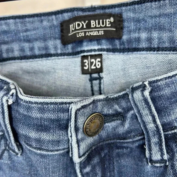 Judy Blue Los Angeles Skinny Fit Size 3 /26 Distressed Blue Jeans - Picture 7 of 12